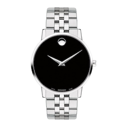 Men's Movado Museum® Classic Watch with Black Dial (Model: 0607199)
