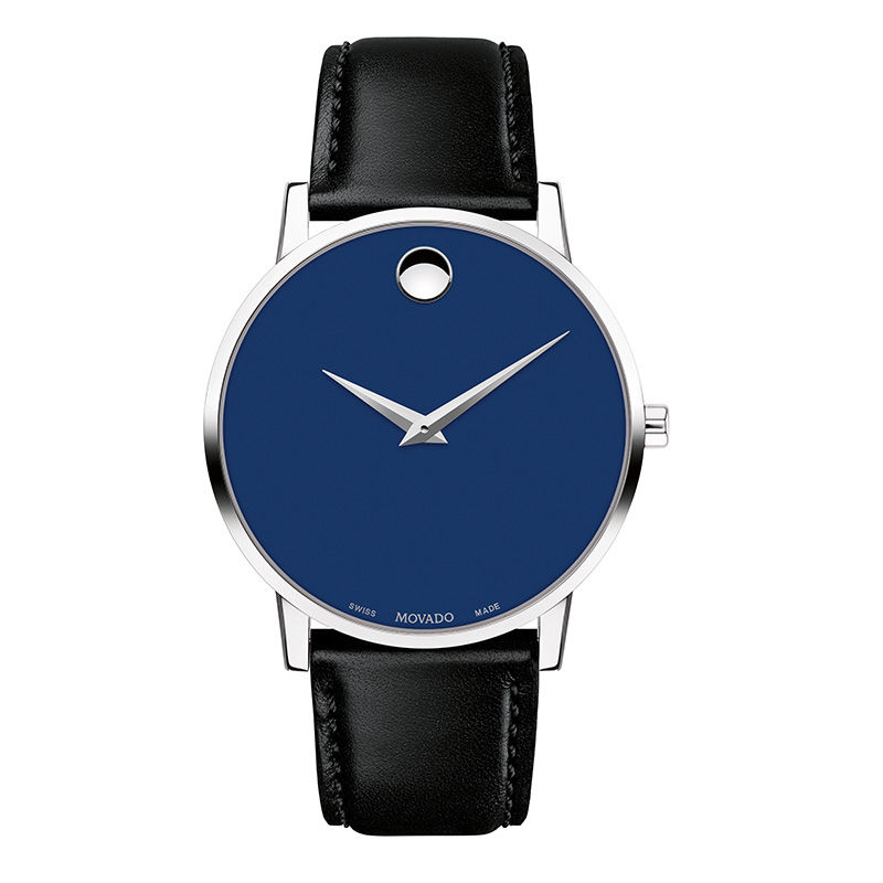 Men's Movado Museum® Classic Strap Watch with Blue Dial (Model: 0607270)