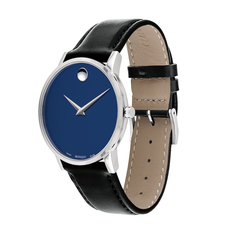 Men's Movado Museum® Classic Strap Watch with Blue Dial (Model: 0607270)
