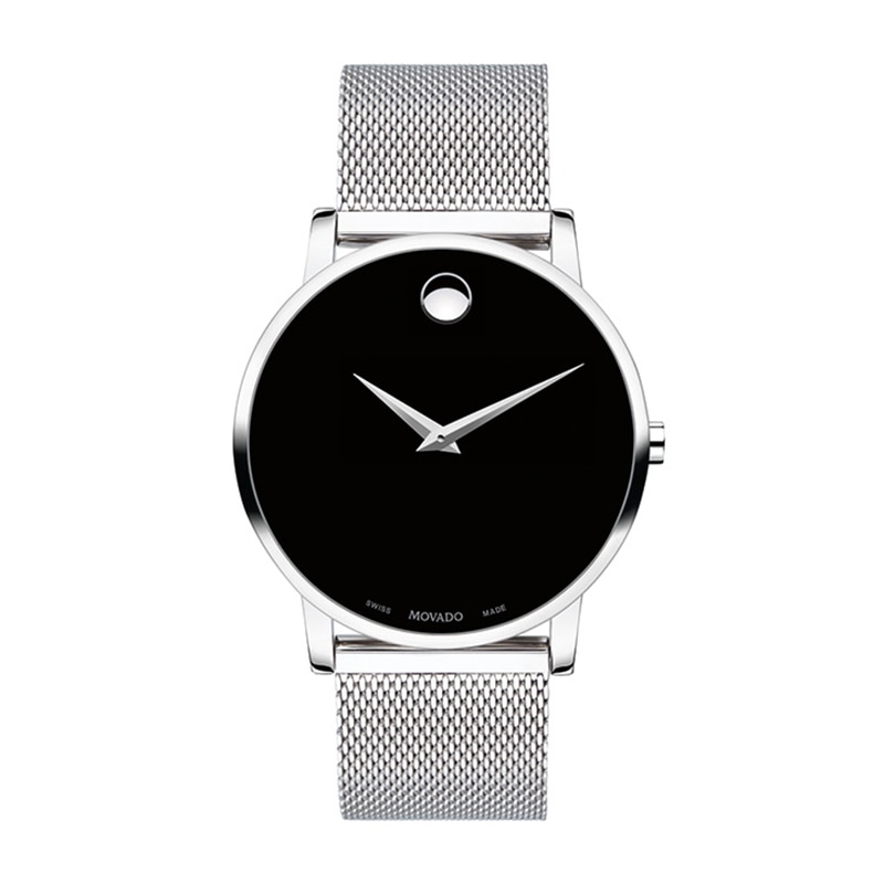 Main Image 1 of Men's Movado Museum® Classic Mesh Watch with Black Dial (Model: 0607219)
