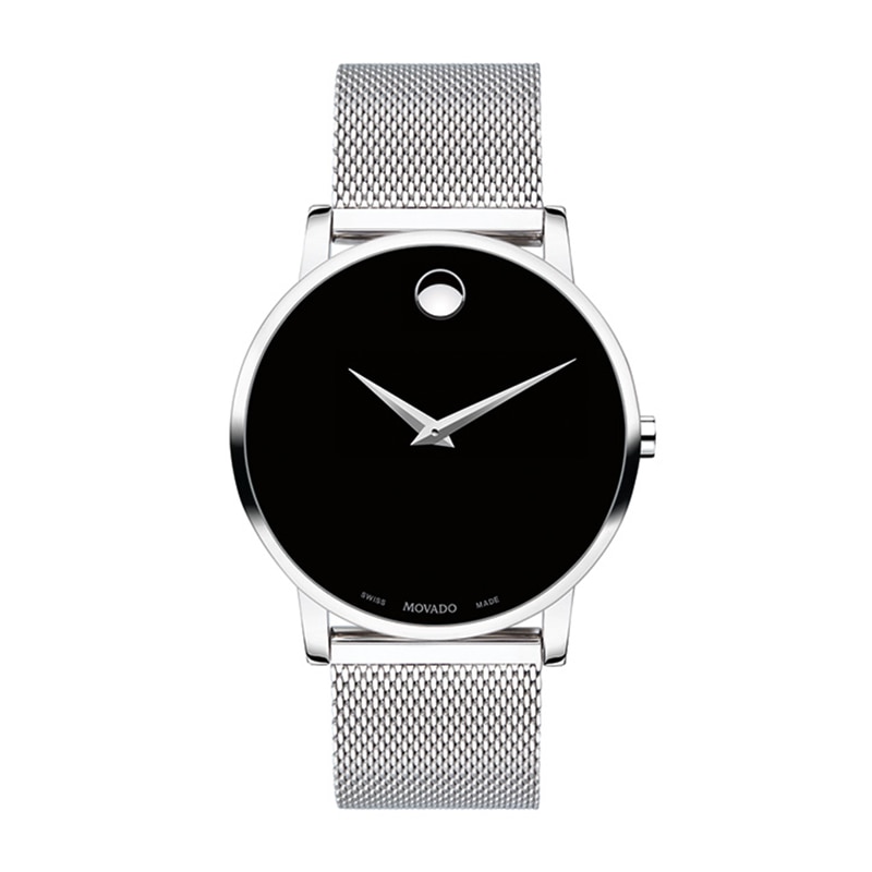 Men's Movado Museum® Classic Mesh Watch with Black Dial (Model: 0607219)