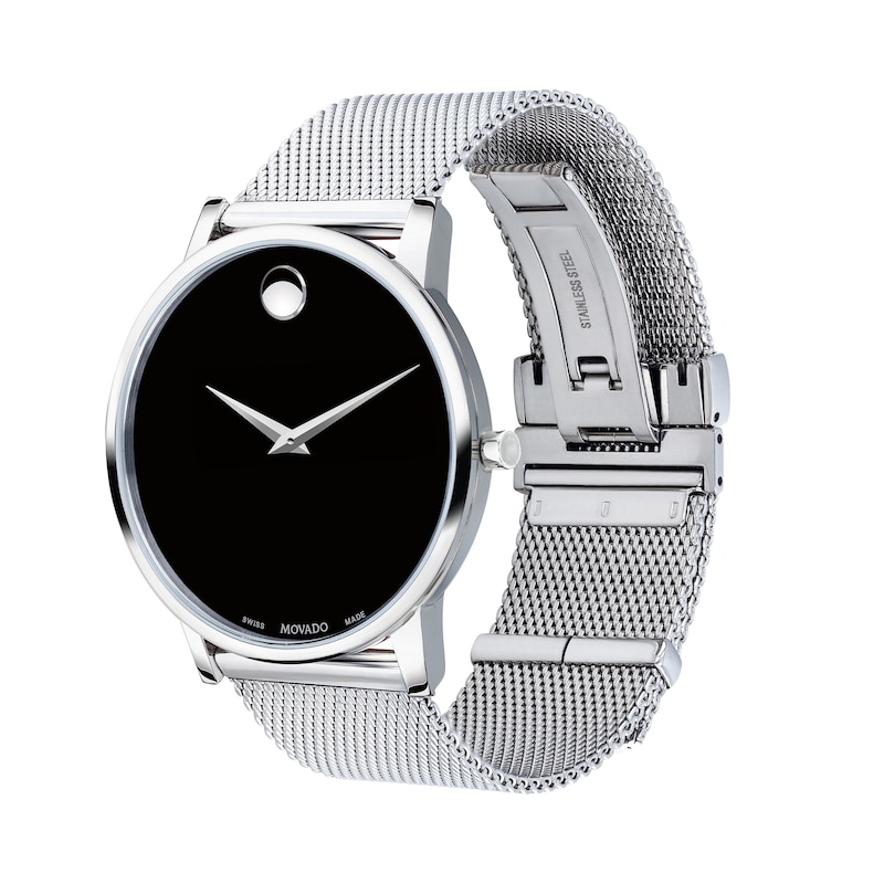Main Image 3 of Men's Movado Museum® Classic Mesh Watch with Black Dial (Model: 0607219)