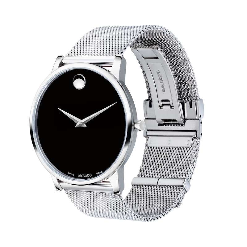 Men's Movado Museum® Classic Mesh Watch with Black Dial (Model: 0607219)