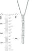 3.0mm Lab-Created White Sapphire Three Stone Bar Pendant in Sterling Silver