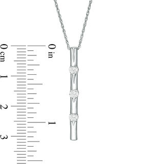3.0mm Lab-Created White Sapphire Three Stone Bar Pendant in Sterling Silver