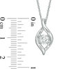 Thumbnail Image 2 of 5.0mm Lab-Created White Sapphire Open Flame Pendant in Sterling Silver