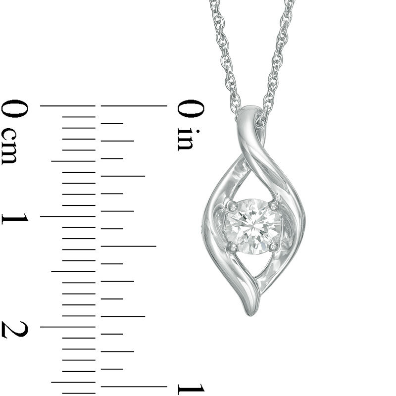 Main Image 2 of 5.0mm Lab-Created White Sapphire Open Flame Pendant in Sterling Silver