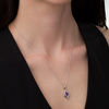 Thumbnail Image 2 of 3.0mm Amethyst and Diamond Accent Beaded Infinity Flame Pendant in Sterling Silver