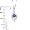 Thumbnail Image 2 of 3.0mm Amethyst and Diamond Accent Beaded Infinity Flame Pendant in Sterling Silver