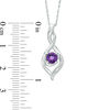 Thumbnail Image 3 of 3.0mm Amethyst and Diamond Accent Beaded Infinity Flame Pendant in Sterling Silver