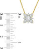 Thumbnail Image 2 of 4.3mm Lab-Created White Sapphire Floral Necklace in Sterling Silver with 14K Gold Plate