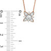 4.3mm Lab-Created White Sapphire Floral Necklace in Sterling Silver with 14K Rose Gold Plate