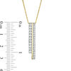 Lab-Created White Sapphire Double Bar Pendant in 10K Gold