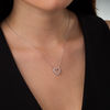 Thumbnail Image 2 of Aquamarine and Lab-Created White Sapphire Heart Pendant in 10K White Gold