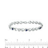 Thumbnail Image 3 of 4.0mm Lab-Created Blue and White Sapphire Hearts Bracelet in Sterling Silver - 7.5"