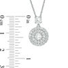 3.9mm Lab-Created White Sapphire Double Frame Drop Pendant in 10K White Gold