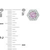 Thumbnail Image 2 of 5.0mm Lab-Created Pink and White Sapphire Hexagon Frame Stud Earrings in Sterling Silver