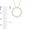 Lab-Created White Sapphire Open Circle Pendant in 10K Gold