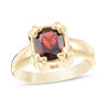 Thumbnail Image 0 of Cushion-Cut Garnet "X" Prong Ring in 10K Gold