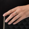 Thumbnail Image 3 of 6.5mm White Topaz Solitaire Petal Frame Twist Shank Ring in 10K Gold
