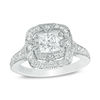 Thumbnail Image 0 of Vera Wang Love Heirloom Collection 0.95 CT. T.W. Princess-Cut Diamond Frame Engagement Ring in 14K White Gold