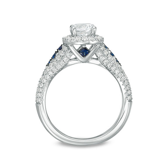 Vera Wang Love Collection 1.23 CT. T.W. Diamond and Blue Sapphire Frame ...