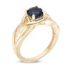 Thumbnail Image 1 of 6.5mm Blue Sapphire Solitaire Evil Eye Split Shank Ring in 10K Gold