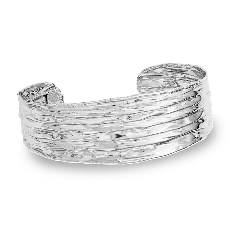 22.25mm Ruffled Pattern Cuff in Sterling Silver|Peoples Jewellers