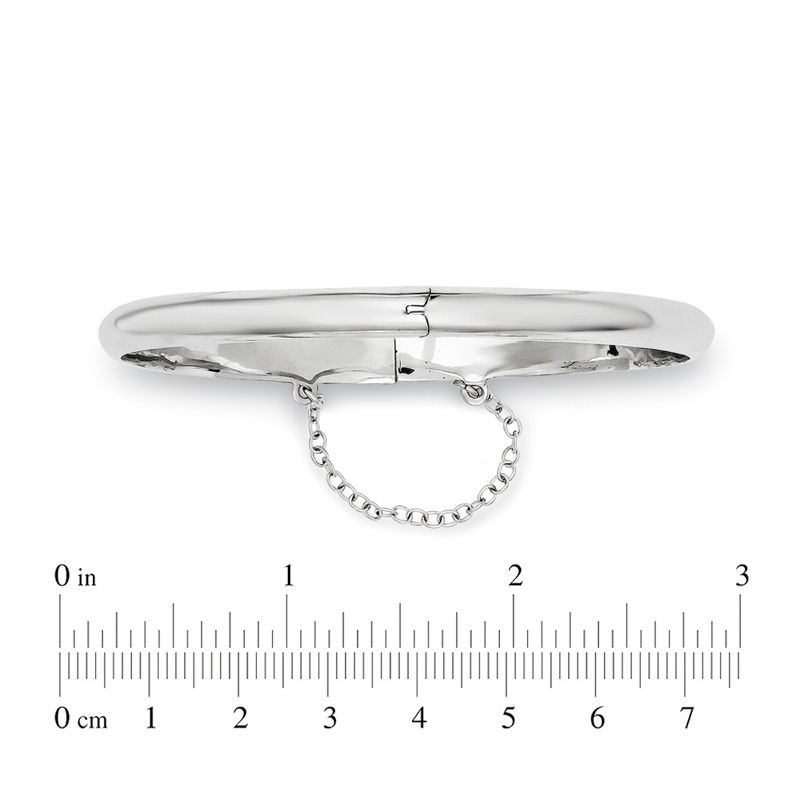 5.0mm Polished Bangle in Sterling Silver with Safety Chain