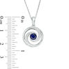 Thumbnail Image 2 of 5.0mm Lab-Created Blue Sapphire and Diamond Accent Beaded Circular Wave Pendant in Sterling Silver