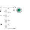 Thumbnail Image 2 of 3.5mm Lab-Created Emerald and White Sapphire Swirl Frame Stud Earrings in 10K White Gold