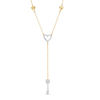 Thumbnail Image 0 of 0.15 CT. T.W. Diamond Heart and Arrow "Y" Necklace in 10K Gold - 17.5"