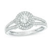 Thumbnail Image 0 of 0.50 CT. T.W. Certified Canadian Diamond Swirling Frame Engagement Ring in 14K White Gold (I/I2)