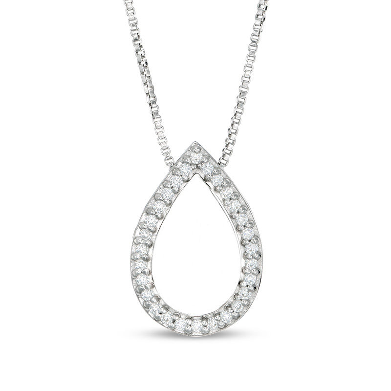 Main Image 3 of Convertibilities 0.18 CT. T.W. Composite Diamond Teardrop Three-in-One Pendant in Sterling Silver