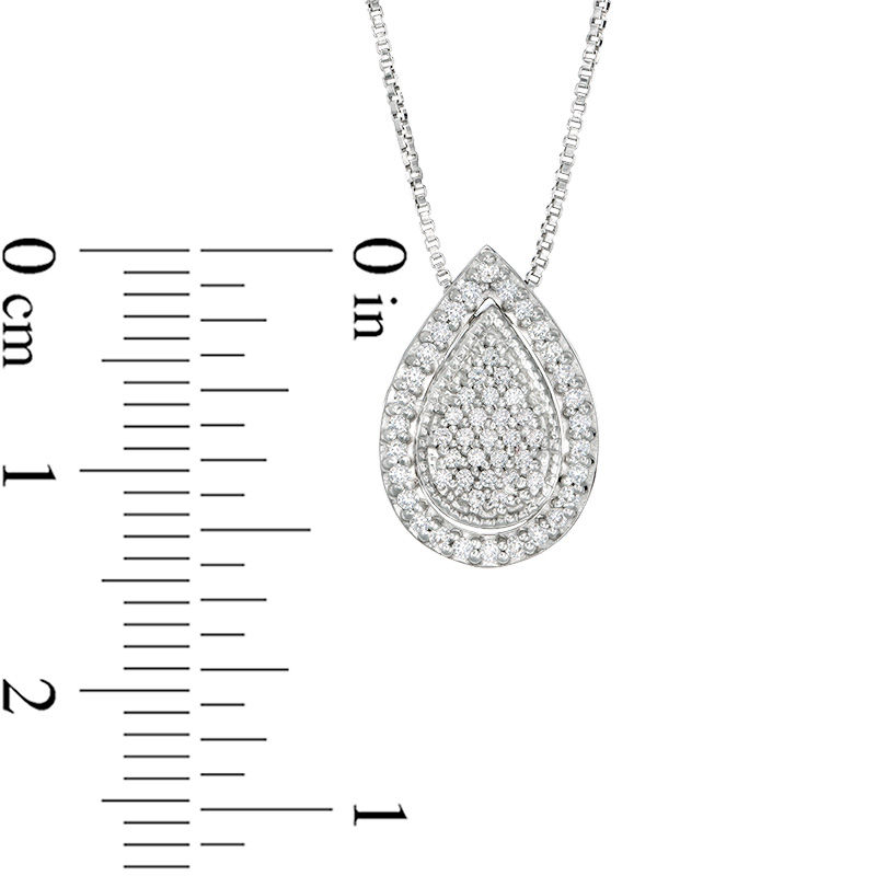 Main Image 4 of Convertibilities 0.18 CT. T.W. Composite Diamond Teardrop Three-in-One Pendant in Sterling Silver