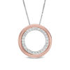 Convertibilities 0.29 CT. T.W. Diamond Open Circle Three-in-One Pendant in Sterling Silver and 10K Rose Gold