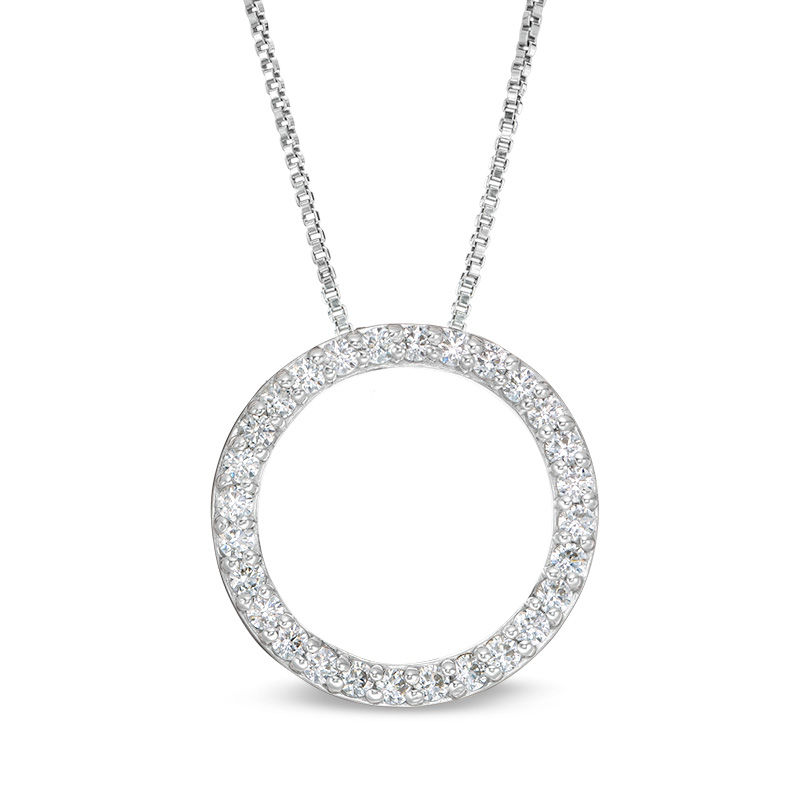 Convertibilities 0.29 CT. T.W. Diamond Open Circle Three-in-One Pendant in Sterling Silver and 10K Rose Gold
