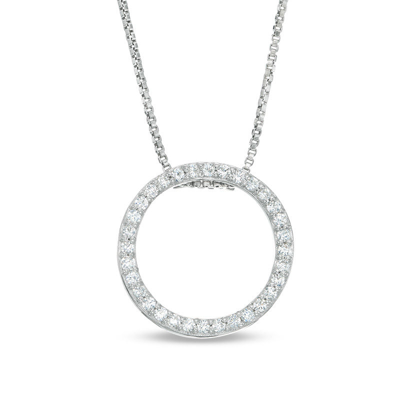 Convertibilities 0.47 CT. T.W. Composite Diamond Circle Three-in-One Pendant in 10K White Gold|Peoples Jewellers