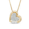 Convertibilities 0.23 CT. T.W. Composite Diamond Heart Three-in-One Pendant in Sterling Silver with 14K Gold Plate