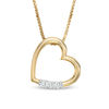 Convertibilities 0.23 CT. T.W. Composite Diamond Heart Three-in-One Pendant in Sterling Silver with 14K Gold Plate