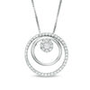 Convertibilities 0.29 CT. T.W. Diamond Open Circles Three-in-One Pendant in Sterling Silver