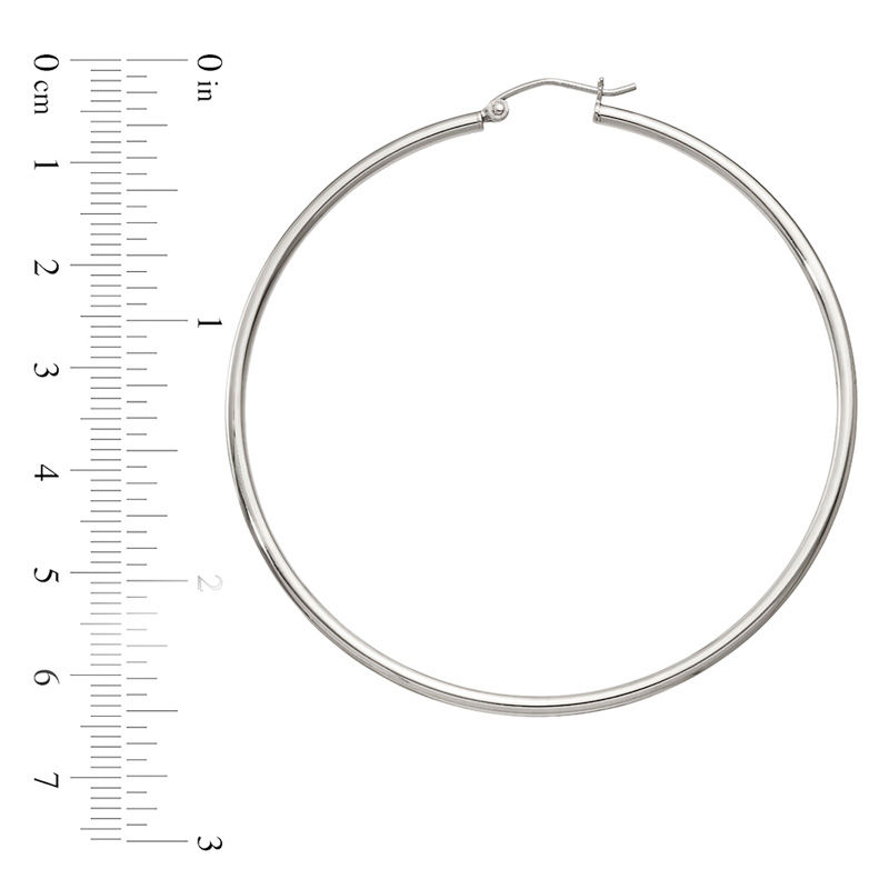 Main Image 2 of 60.0mm Polished Hoop Earrings in Sterling Silver