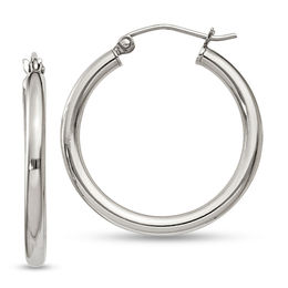 25.0mm Polished Hoop Earrings in Sterling Silver