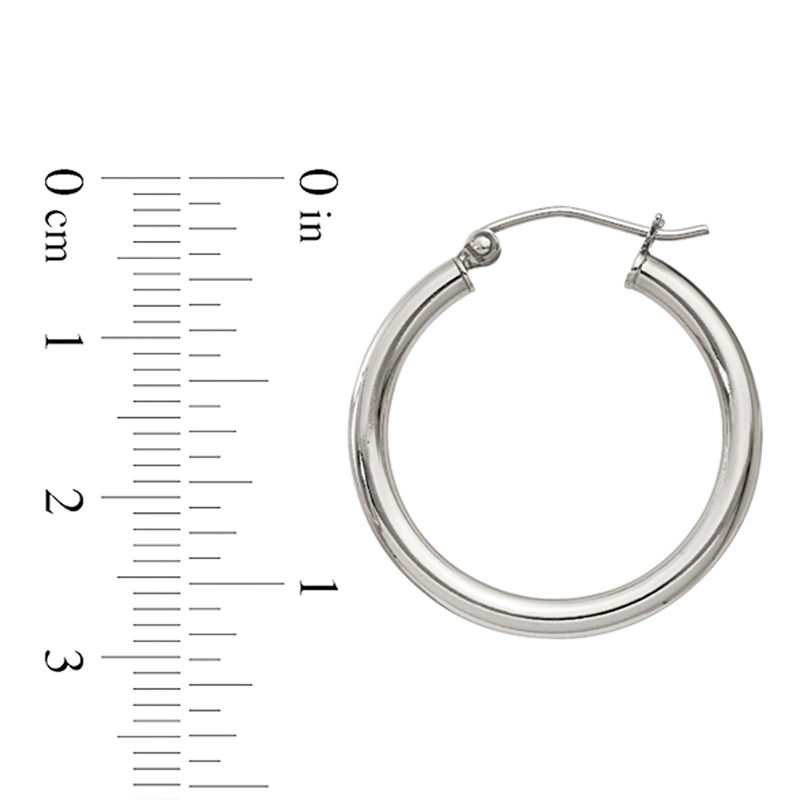 Main Image 2 of 25.0mm Polished Hoop Earrings in Sterling Silver