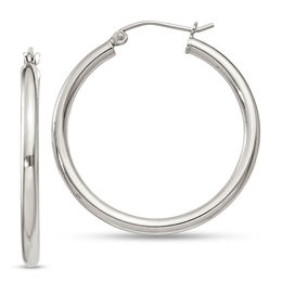 30.0mm Polished Hoop Earrings in Sterling Silver