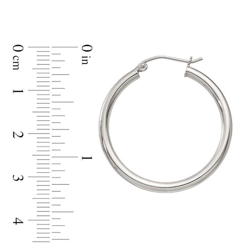 Main Image 2 of 30.0mm Polished Hoop Earrings in Sterling Silver