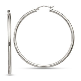 50.0mm Polished Hoop Earrings in Sterling Silver