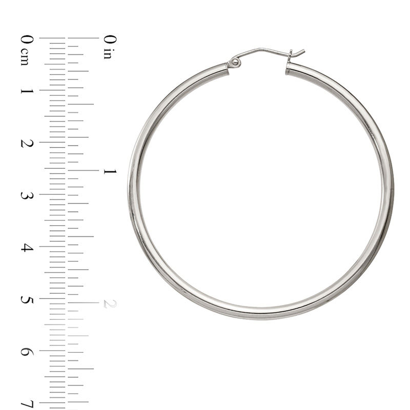 50.0mm Polished Hoop Earrings in Sterling Silver