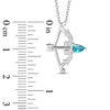Thumbnail Image 2 of Enchanted Disney Merida Pear-Shaped Blue Topaz and 0.04 CT. T.W. Diamond Bow and Arrow Pendant in Sterling Silver - 19"