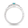 Thumbnail Image 3 of Enchanted Disney Merida Pear-Shaped Blue Topaz and 0.04 CT. T.W. Diamond Bow and Arrow Ring in Sterling Silver